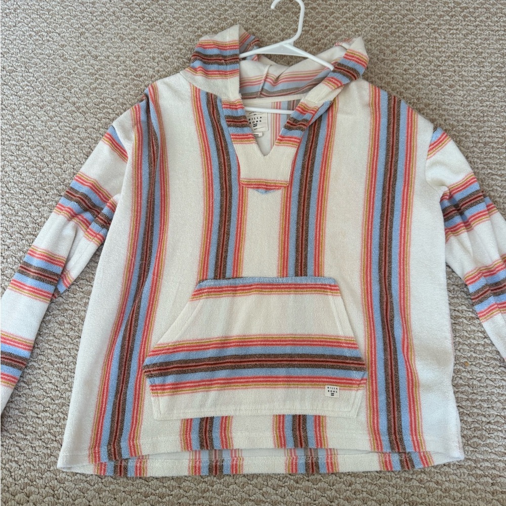 Billabong Cream and Red Baja Hoodie